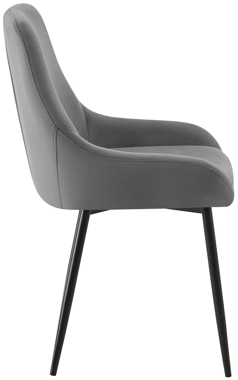 Lot de 2 chaises de salle à manger élégance confort design moderne en velours gris foncé structure métallique noir 10_0007655