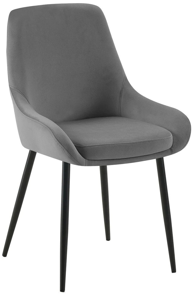 Lot de 2 chaises de salle à manger élégance confort design moderne en velours gris foncé structure métallique noir 10_0007655