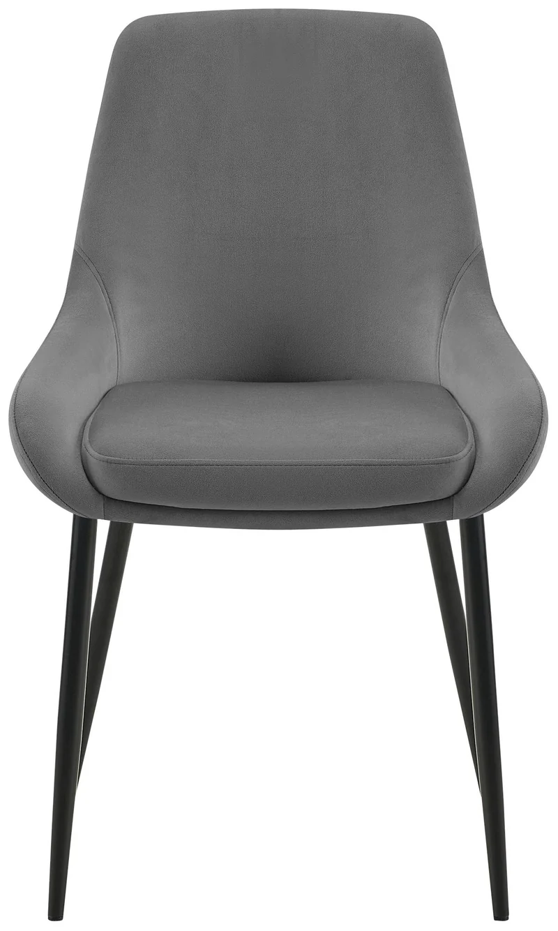Lot de 2 chaises de salle à manger élégance confort design moderne en velours gris foncé structure métallique noir 10_0007655