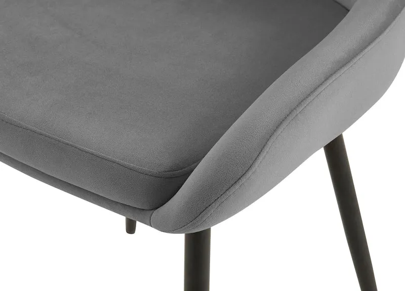 Lot de 2 chaises de salle à manger élégance confort design moderne en velours gris foncé structure métallique noir 10_0007655