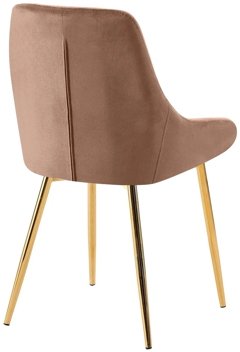Lot de 2 chaises de salle à manger élégance confort design moderne en velours marron structure métallique doré 10_0007629