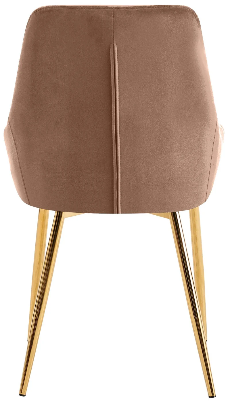 Lot de 2 chaises de salle à manger élégance confort design moderne en velours marron structure métallique doré 10_0007629