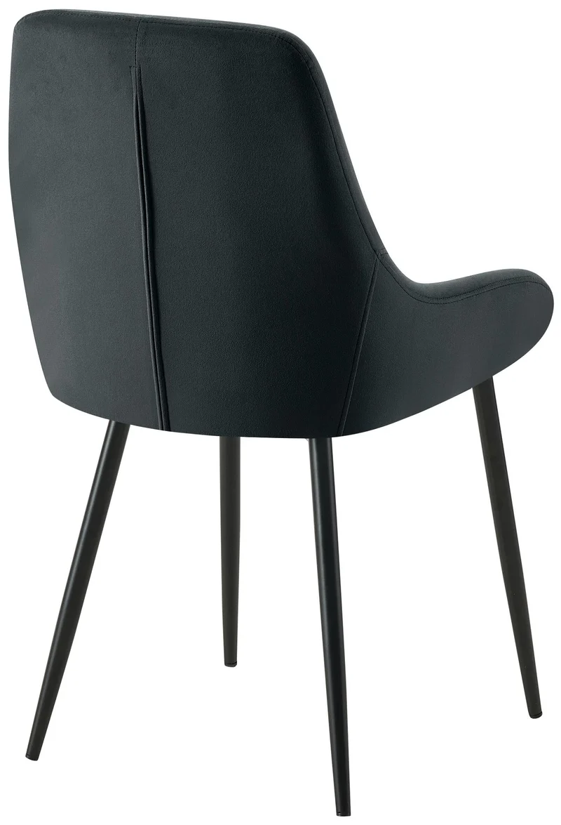 Chaise de salle à manger x1 élégance confort design moderne en velours noir structure métallique noir 10_0007457