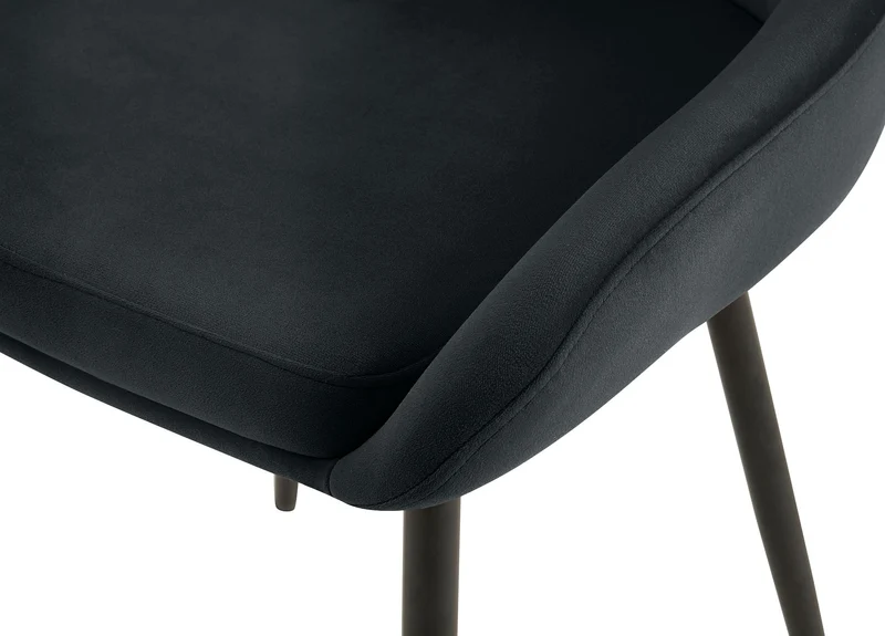Chaise de salle à manger x1 élégance confort design moderne en velours noir structure métallique noir 10_0007457
