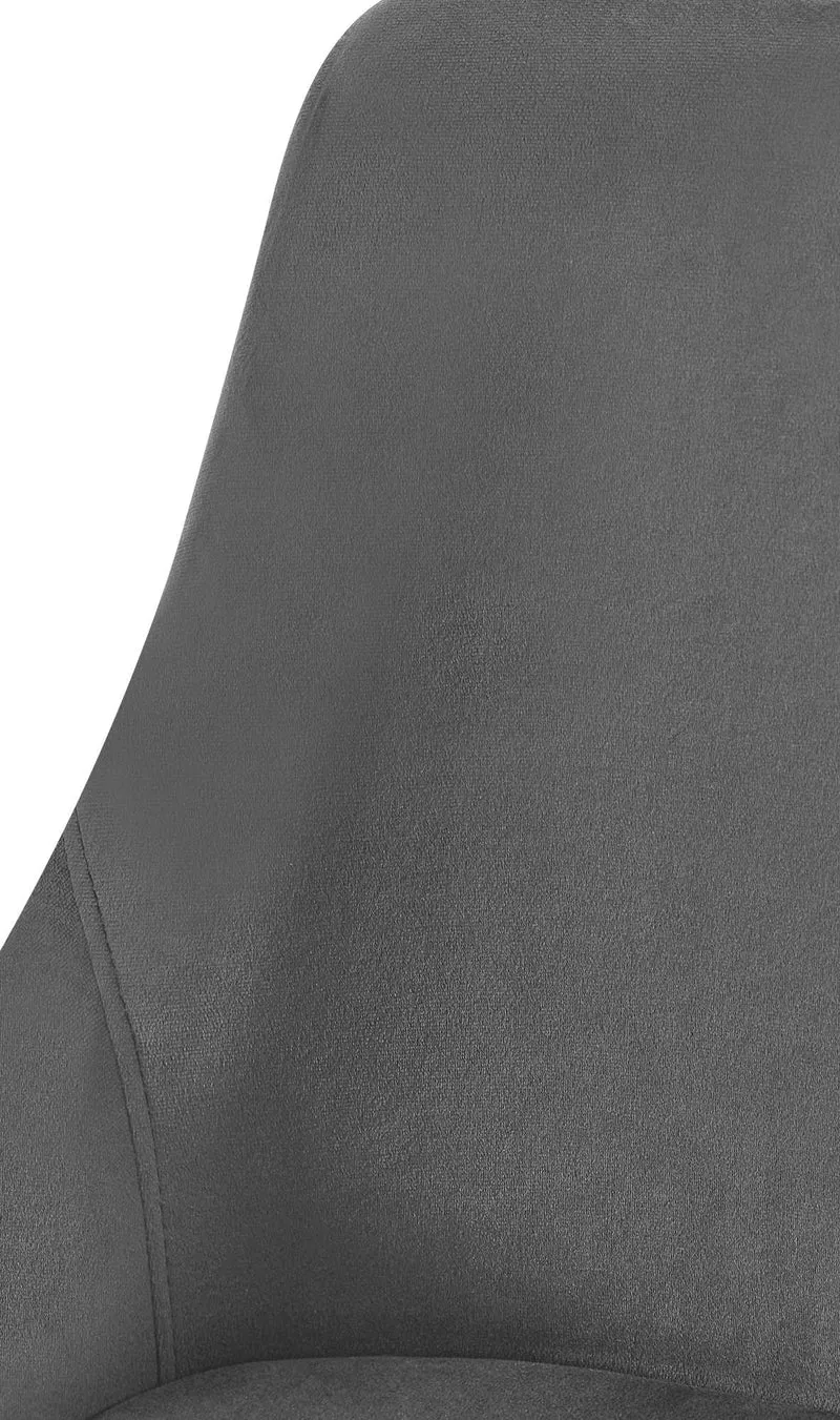 Chaise de salle à manger x1 élégance confort design moderne en velours gris foncé structure métallique doré 10_0007429