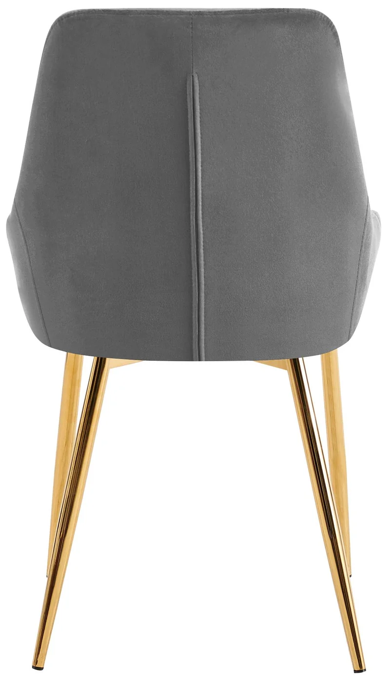 Lot de 2 chaises de salle à manger élégance confort design moderne en velours gris foncé structure métallique doré 10_0007654