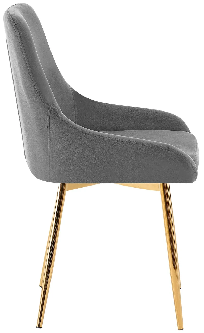 Lot de 2 chaises de salle à manger élégance confort design moderne en velours gris foncé structure métallique doré 10_0007654