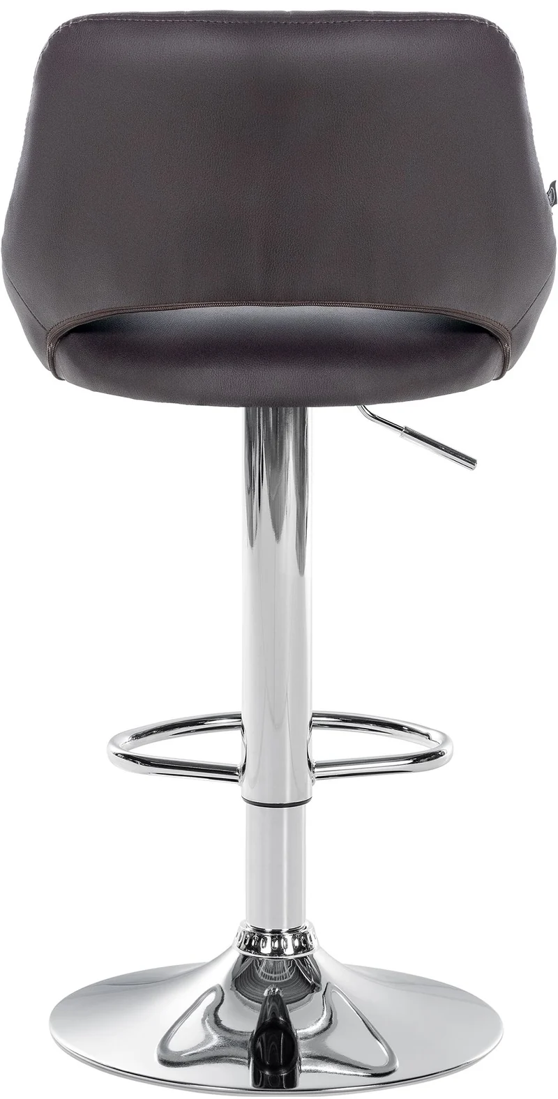 Tabouret de bar x1 avec repose-pieds pivotant et réglable en PVC marron et métal 10_0005209