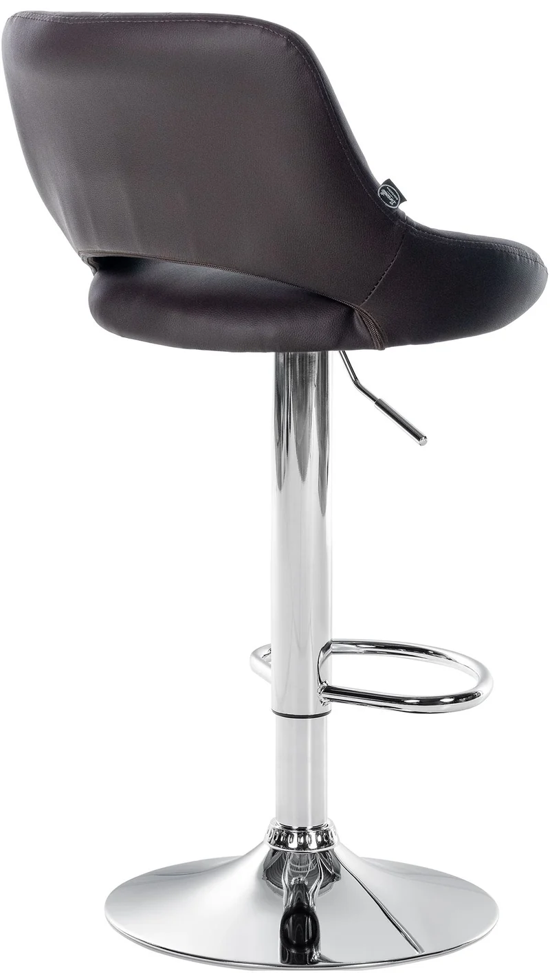 Lot de 2 tabourets de bar avec repose-pieds en forme d'arc assise en similicuir marron cadre en métal TDB10750