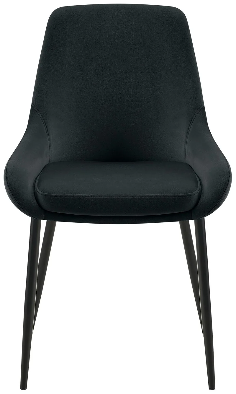 Lot de 2 chaises de salle à manger élégance confort design moderne en velours noir structure métallique noir 10_0007674