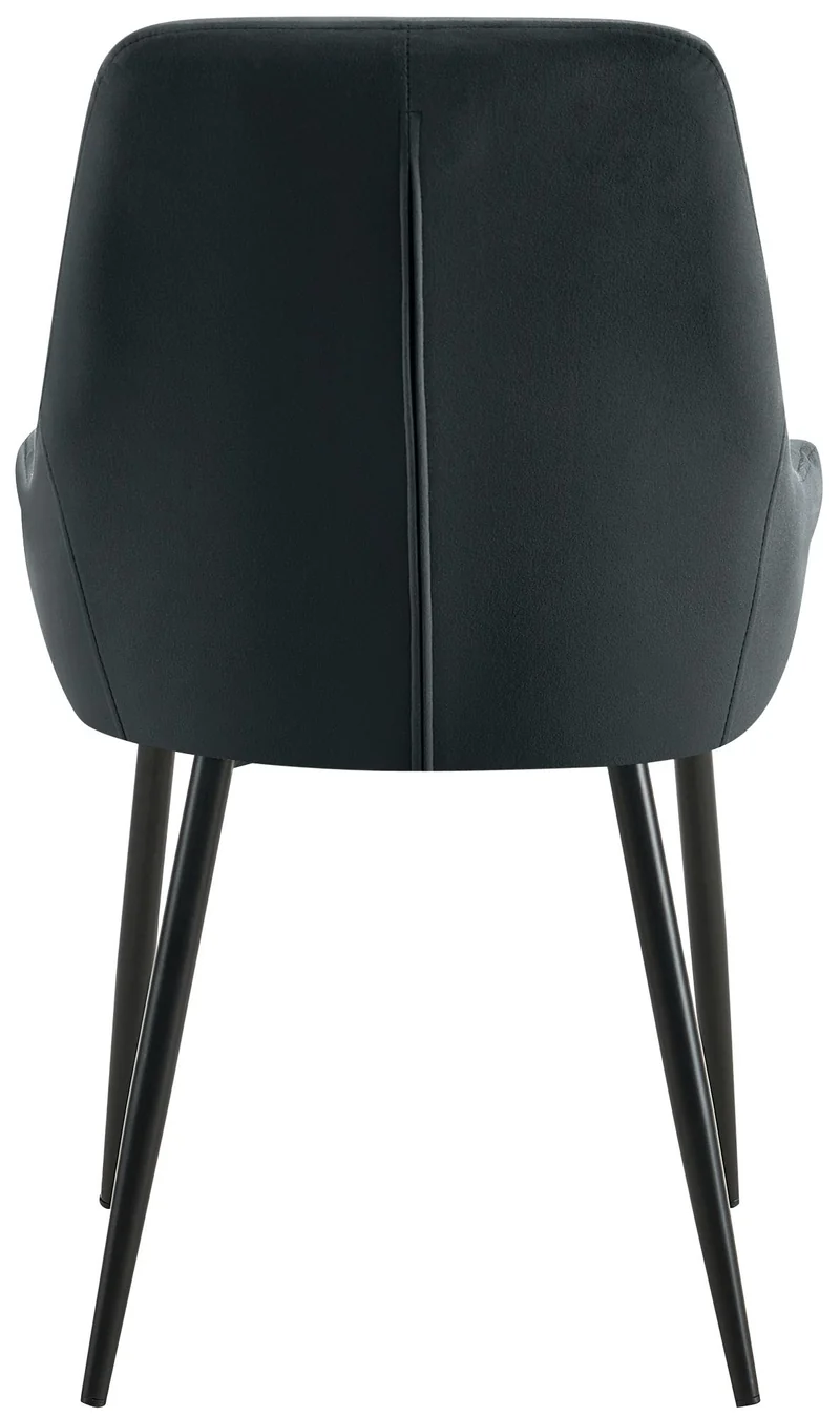 Lot de 2 chaises de salle à manger élégance confort design moderne en velours noir structure métallique noir 10_0007674