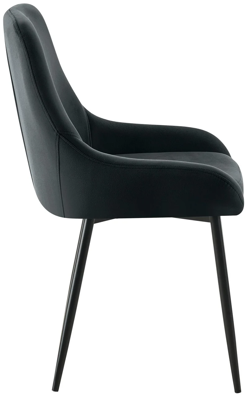 Lot de 2 chaises de salle à manger élégance confort design moderne en velours noir structure métallique noir 10_0007674