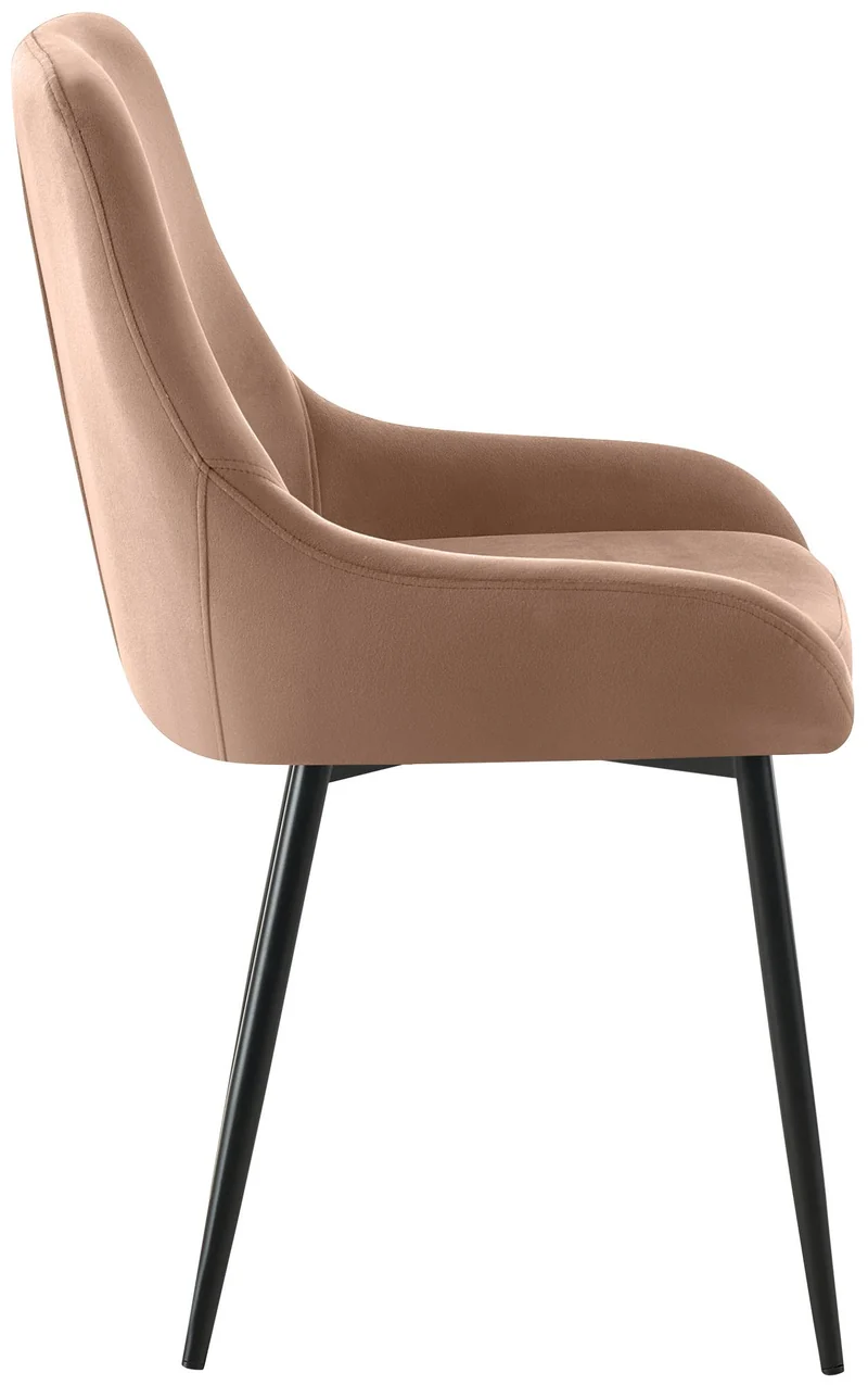 Lot de 2 chaises de salle à manger élégance confort design moderne en velours marron structure métallique noir 10_0007630