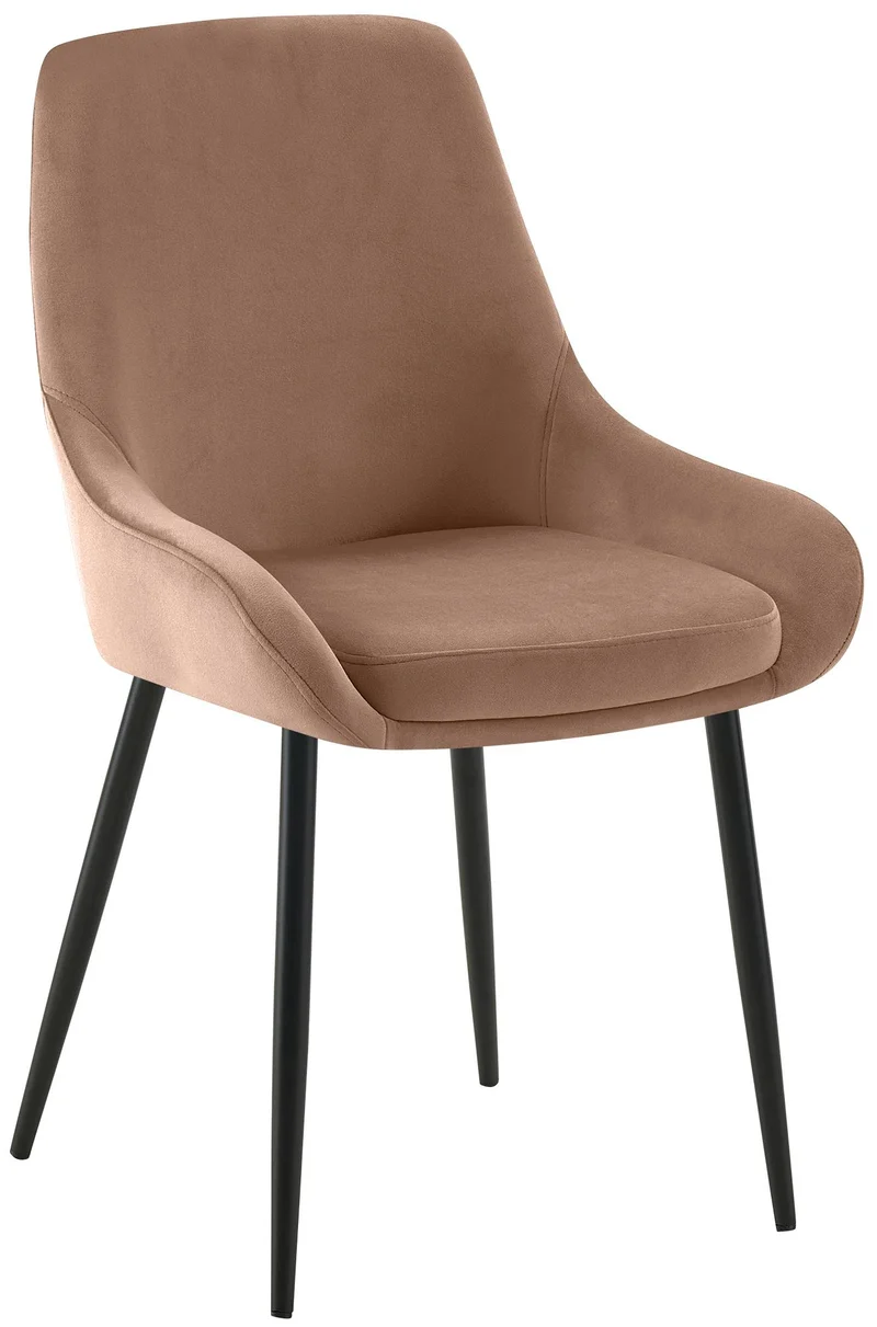 Lot de 2 chaises de salle à manger élégance confort design moderne en velours marron structure métallique noir 10_0007630