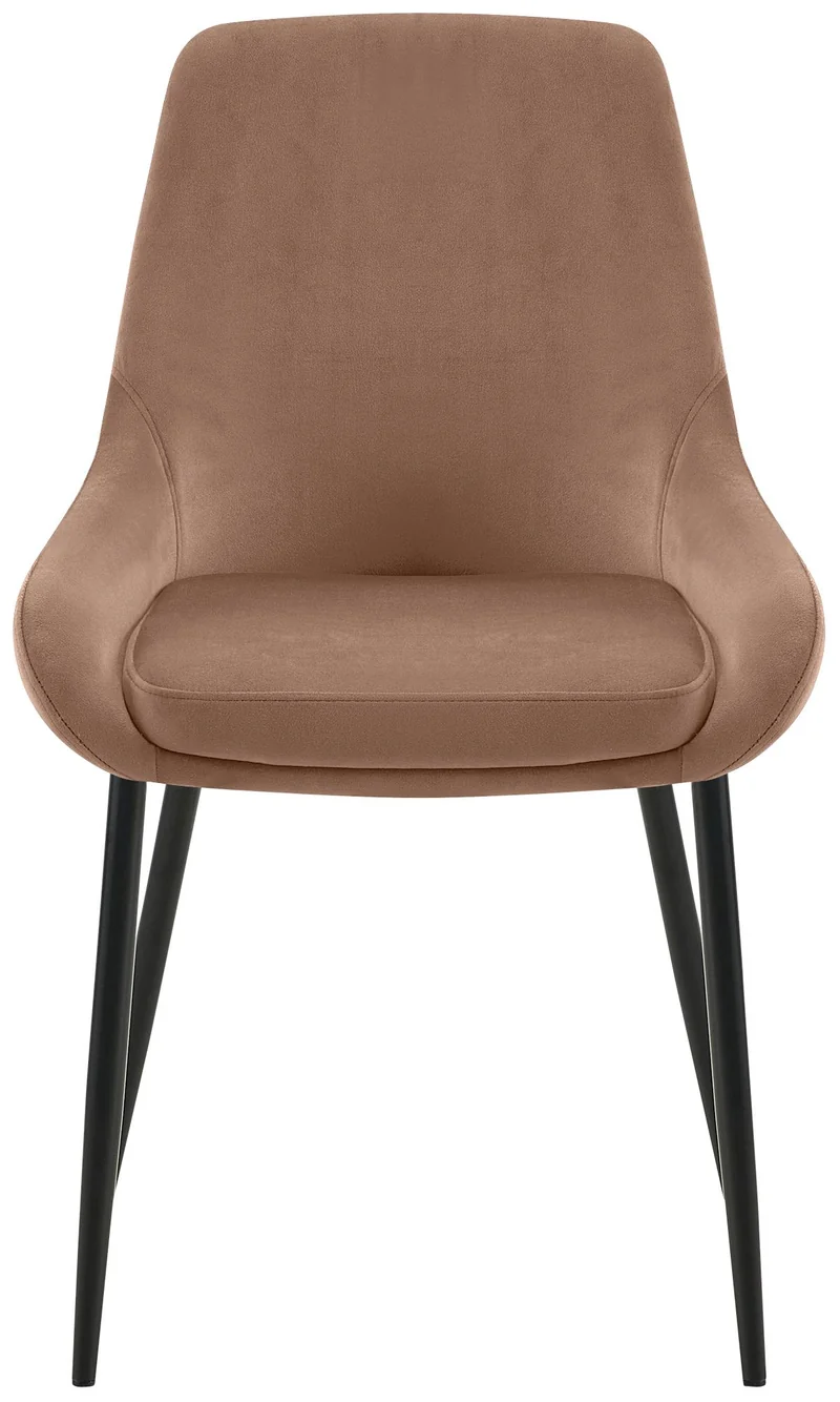 Lot de 2 chaises de salle à manger élégance confort design moderne en velours marron structure métallique noir 10_0007630