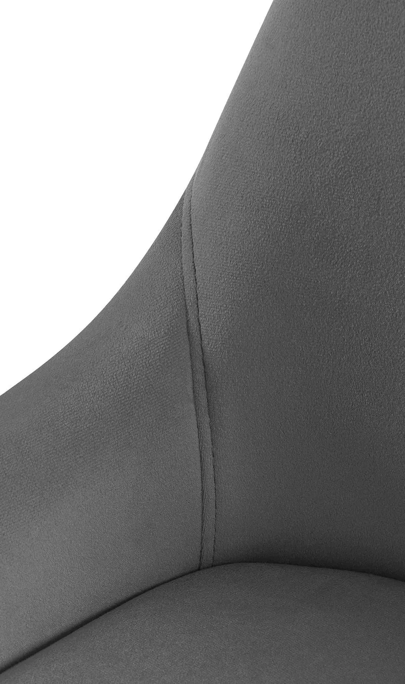 Chaise de salle à manger x1 élégance confort design moderne en velours gris foncé structure métallique noir 10_0007430