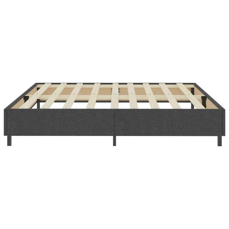 Sommier à lattes sur pieds cadre de lit 200x200 cm tissu gris TDL0208028