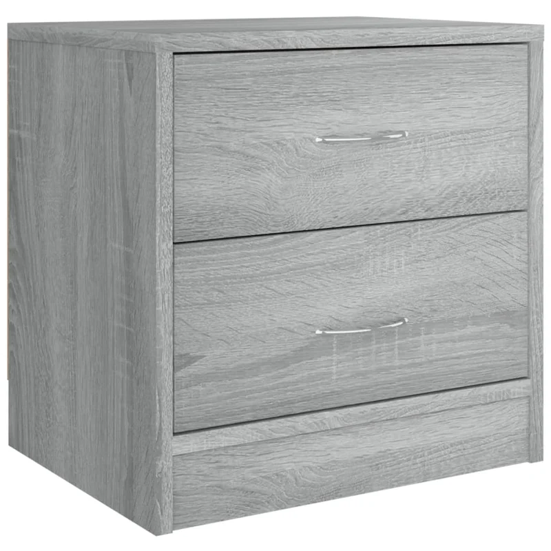 Lot de 2 tables de chevet avec deux tiroirs 40 x 30 x 40 cm bois ingénierie gris DEC035661