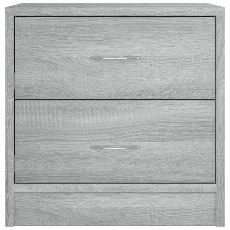 Lot de 2 tables de chevet avec deux tiroirs 40 x 30 x 40 cm bois ingénierie gris DEC035661