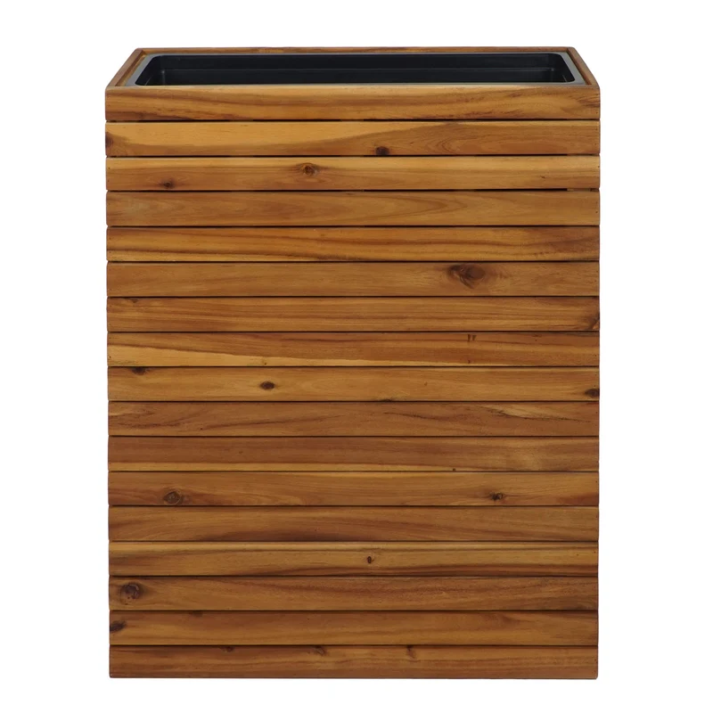 Jardinière pot de fleur 77 x 63 x 23 cm extérieur bois d'acacia marron 04_0007215