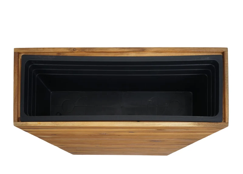 Jardinière pot de fleur 77 x 63 x 23 cm extérieur bois d'acacia marron 04_0007215