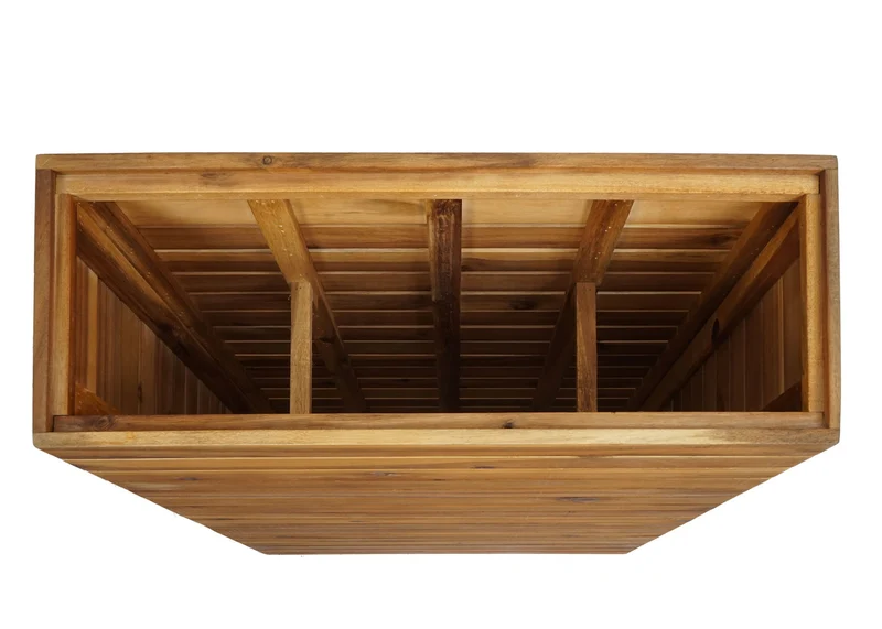 Jardinière pot de fleur 77 x 63 x 23 cm extérieur bois d'acacia marron 04_0007215