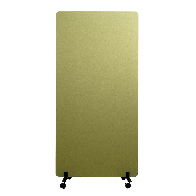Cloison acoustique double paroi paravent de bureau séparateur de pièce panneau d'affichage tissu vert 167x80 cm 04_0006424