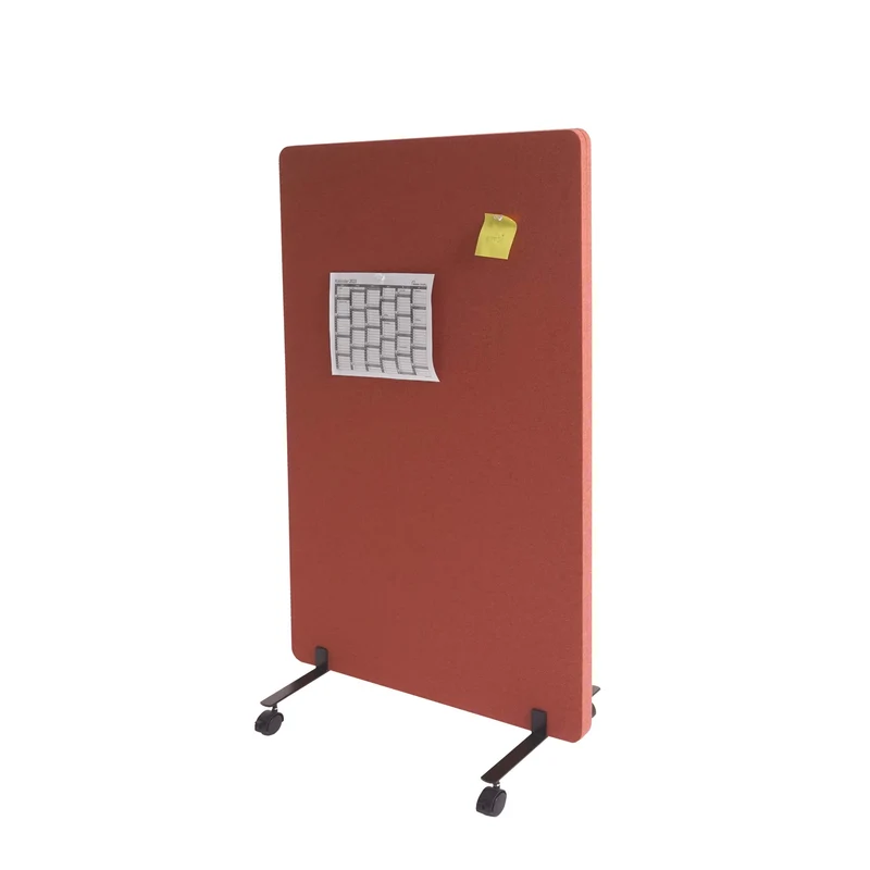 Cloison acoustique à double paroi paravent de bureau séparateur de pièce panneau d'affichage tissu marron 127x80 cm 04_0006425