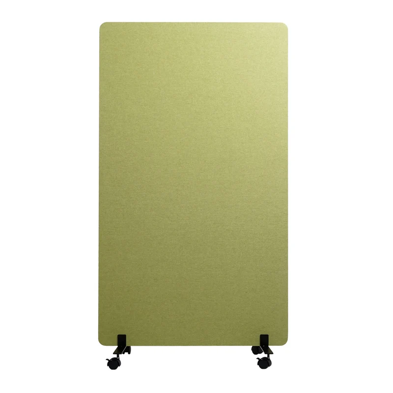 Cloison acoustique double paroi paravent de bureau séparateur de pièce panneau d'affichage en tissu vert 147x80 cm 04_0006421