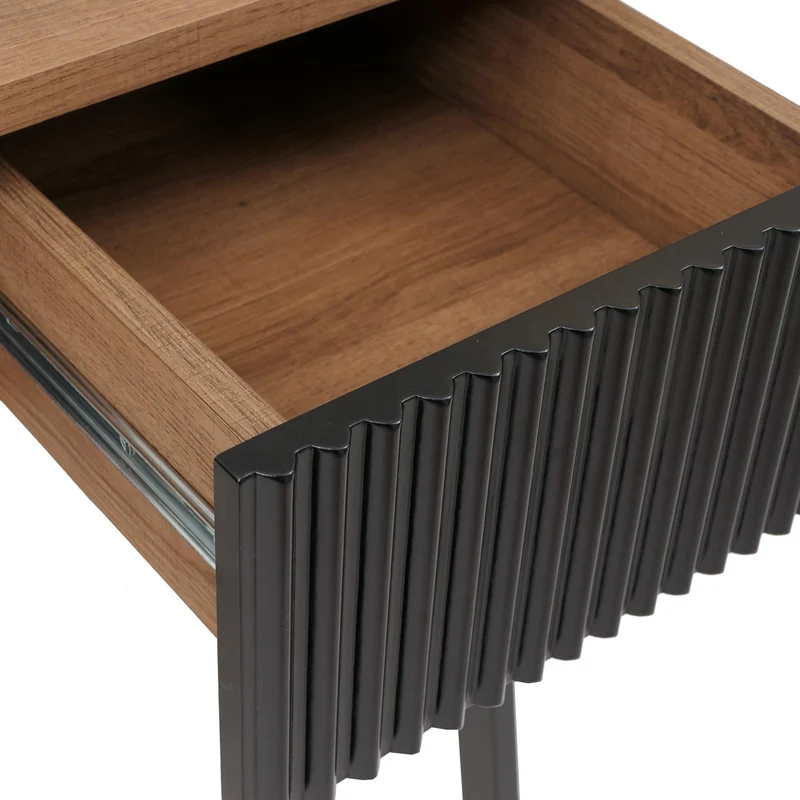 Bureau informatique avec rangements MDF avec revêtement mélaminé et structure métal 78x120x60 cm finition bois naturel 04_0009205