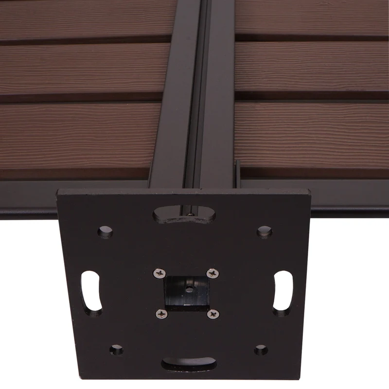 Clôture cache-poubelles en aluminium abri pour poubelles jusqu’à 8 poubelles aspect bois marron extensible 130x206x110 cm 04_0006441