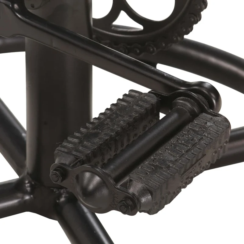 Lot de 2 tabourets de bar chaises hautes en cuir véritable de chèvre marron avec pédales de vélo comme repose-pied acier DEC029836