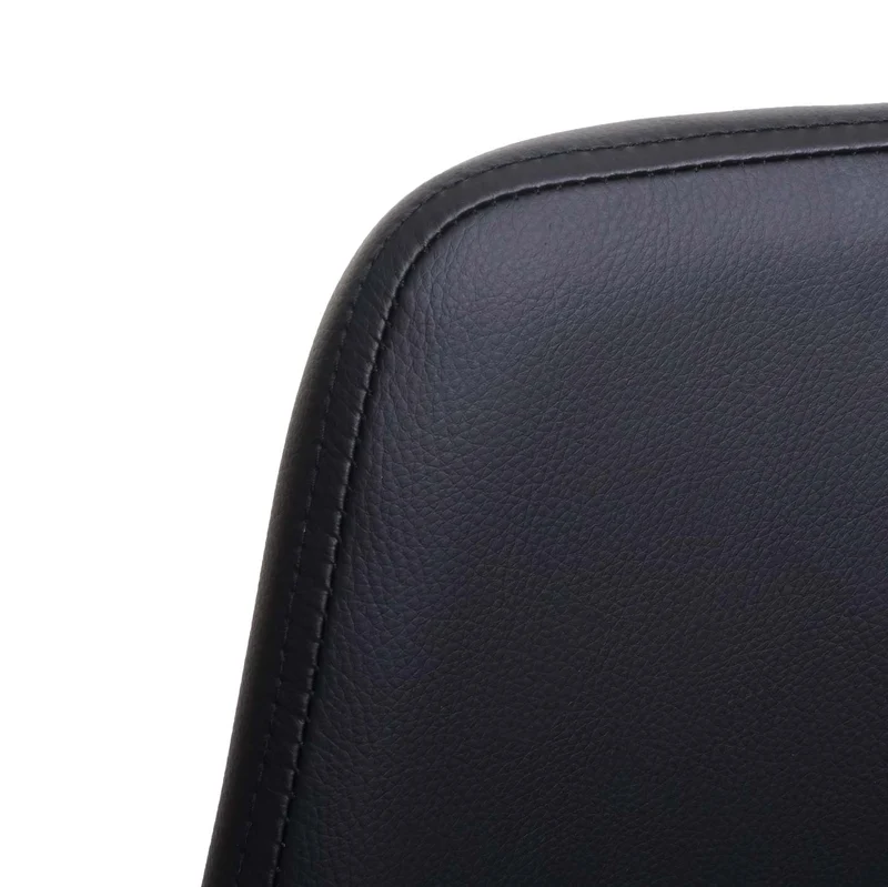 Lot de 2 tabourets de bar chaises comptoir rotatif en PVC noir et bois 04_0007454
