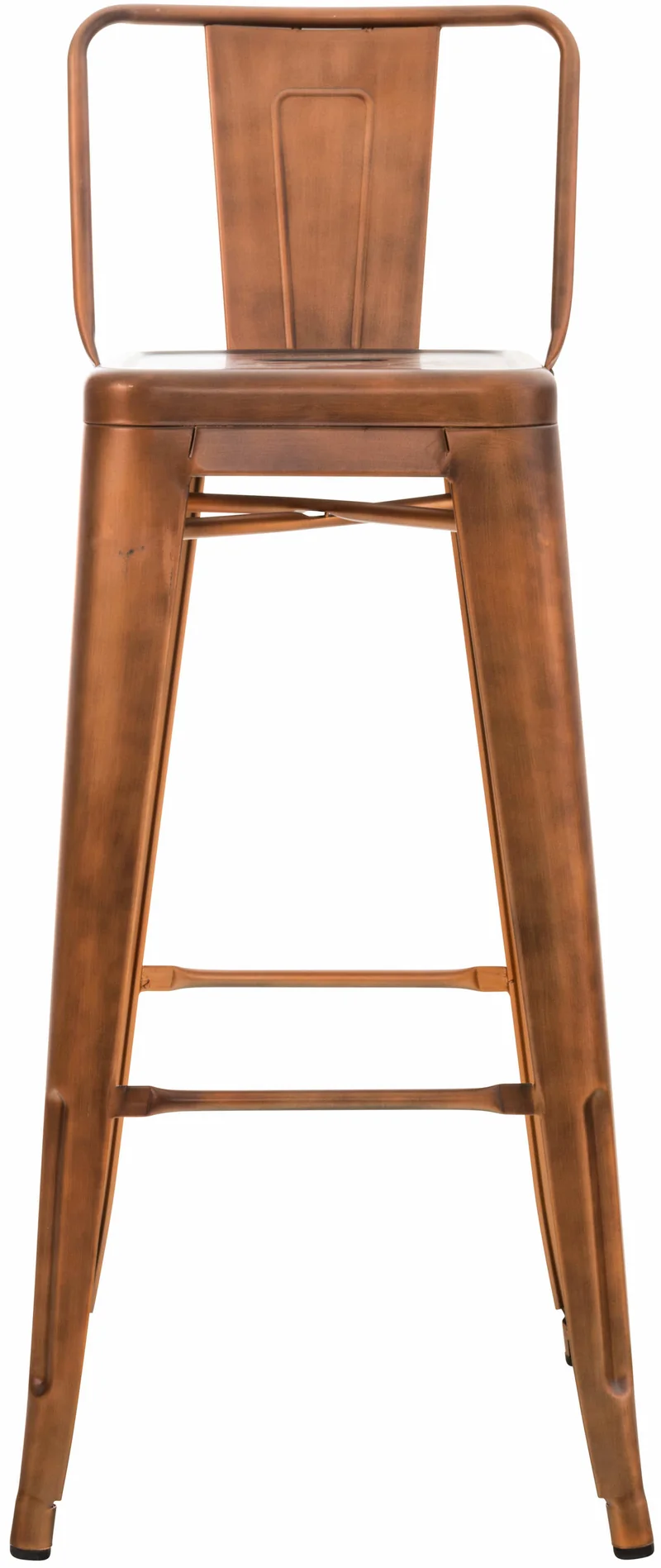 Tabouret de bar x1 design industriel avec dossier et repose-pieds en métal cuivre 10_0000711