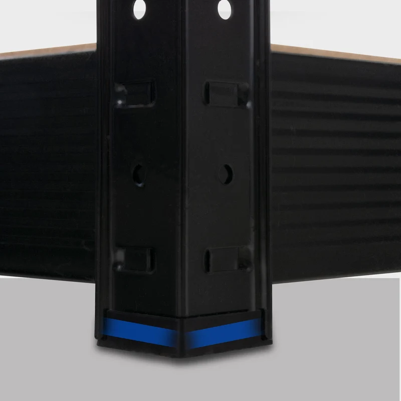 Étagère de stockage charge lourde 160x180x60 cm métal galvanisée noir avec 4 niveaux réglables capacité 350 kg par niveau 10_0009025