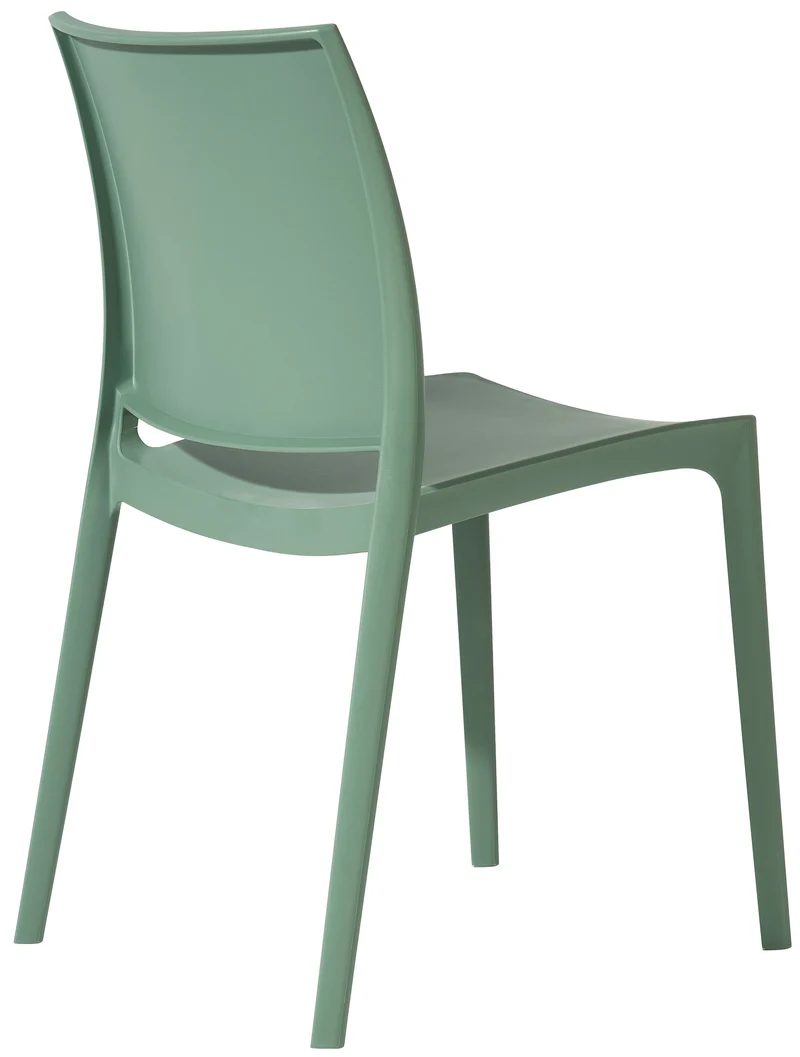 Lot de 2 chaises de jardin empilables en polypropylène vert olive résistantes aux UV et aux intempéries 10_0007916