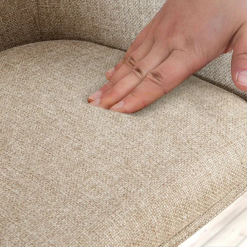 Chaise de salle à manger pivotant 180° en tissu taupe avec accoudoirs et piètement métal noir 10_0007282