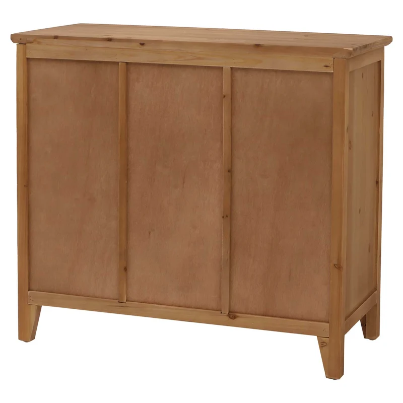 Commode meuble de rangement style apothicaire avec 8 tiroirs et compartiments design vintage shabby avec porte style volet 04_0009123