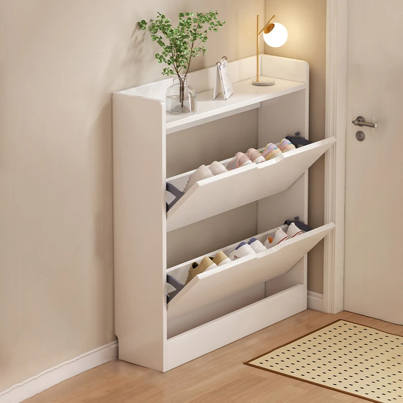 Modern Minimalist Ultra-Thin Rectangular Eco-Friendly Engineered Wood Shoe Storage 2/3-Cabinet For Entryways
