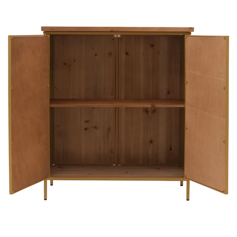 Commode style apothicaire buffet avec 2 portes et espaces de rangement meuble vintage shabby chic en métal 94x80x35 cm blanc bleu 04_0009128