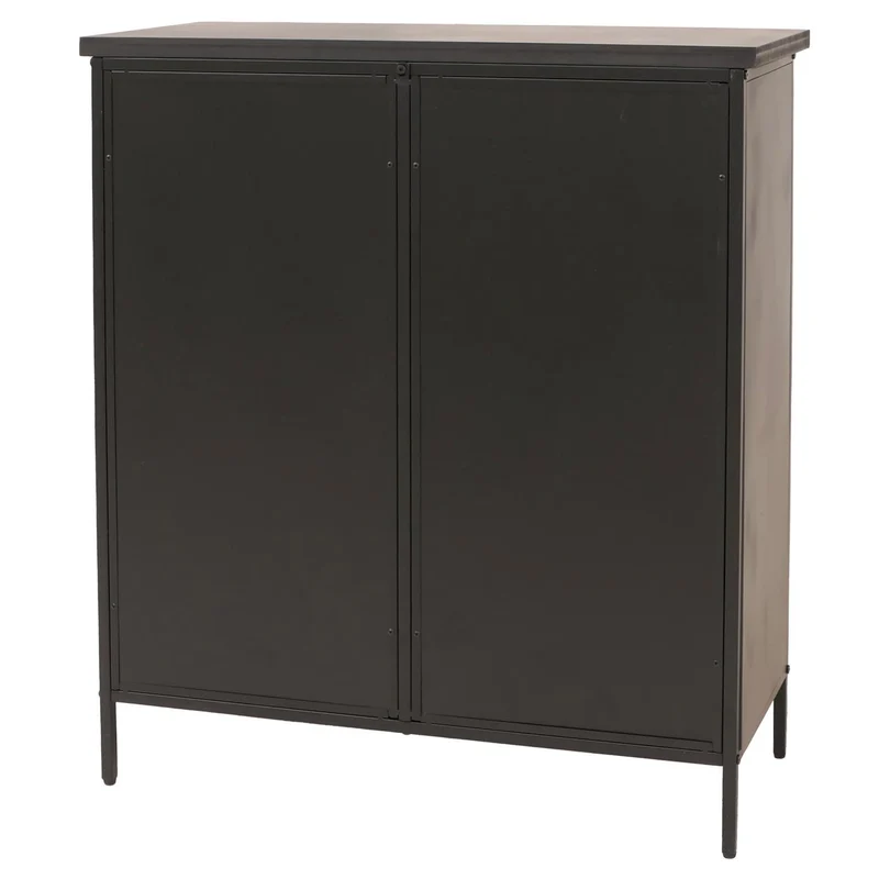 Commode meuble buffet style apothicaire avec compartiments de rangement design vintage shabby avec façades aspect rotin 94x80x35 cm 04_0009131