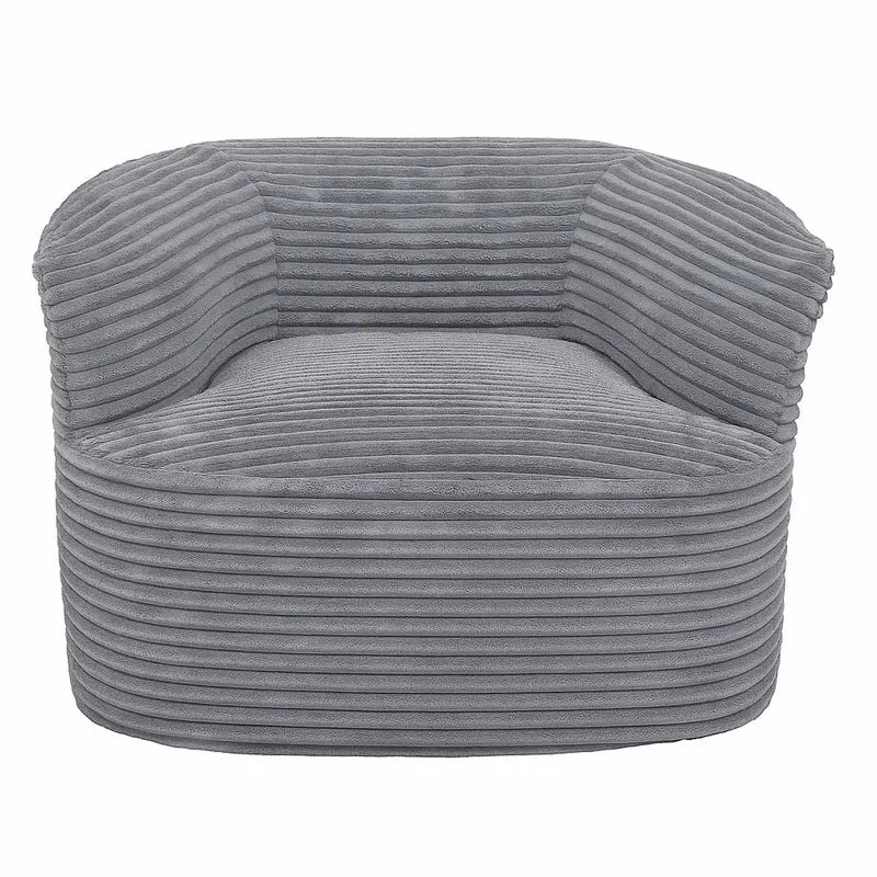 Fauteuil lounge relax en velours côtelé gris clair avec coussin fauteuil cocktail rembourré 04_0008969