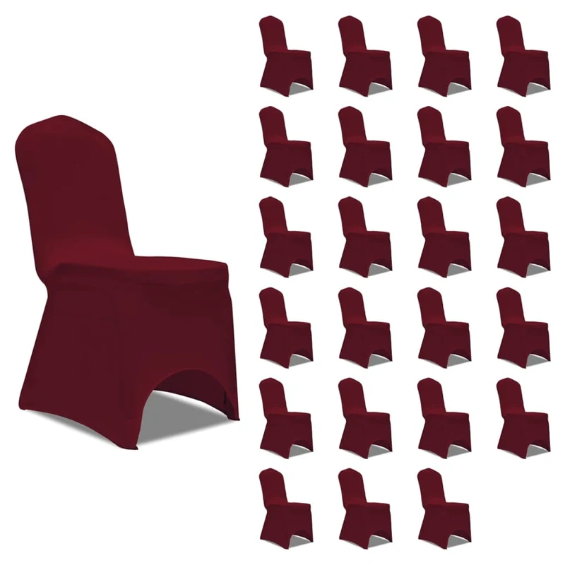 Housses élastiques de chaise Bordeaux 24 pièces DEC022540