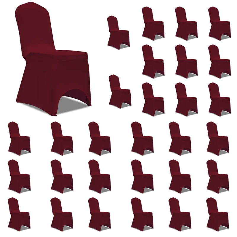 Housses élastiques de chaise Bordeaux 30 pièces DEC022541