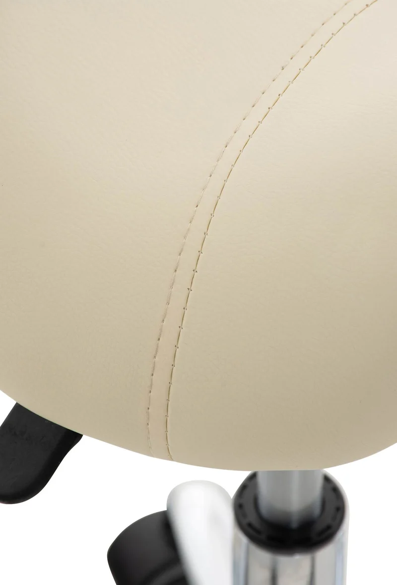 Lot de 2 tabourets de travail cabinets médicaux les salons de beauté en métal chromé assise en PVC crème 10_0007008