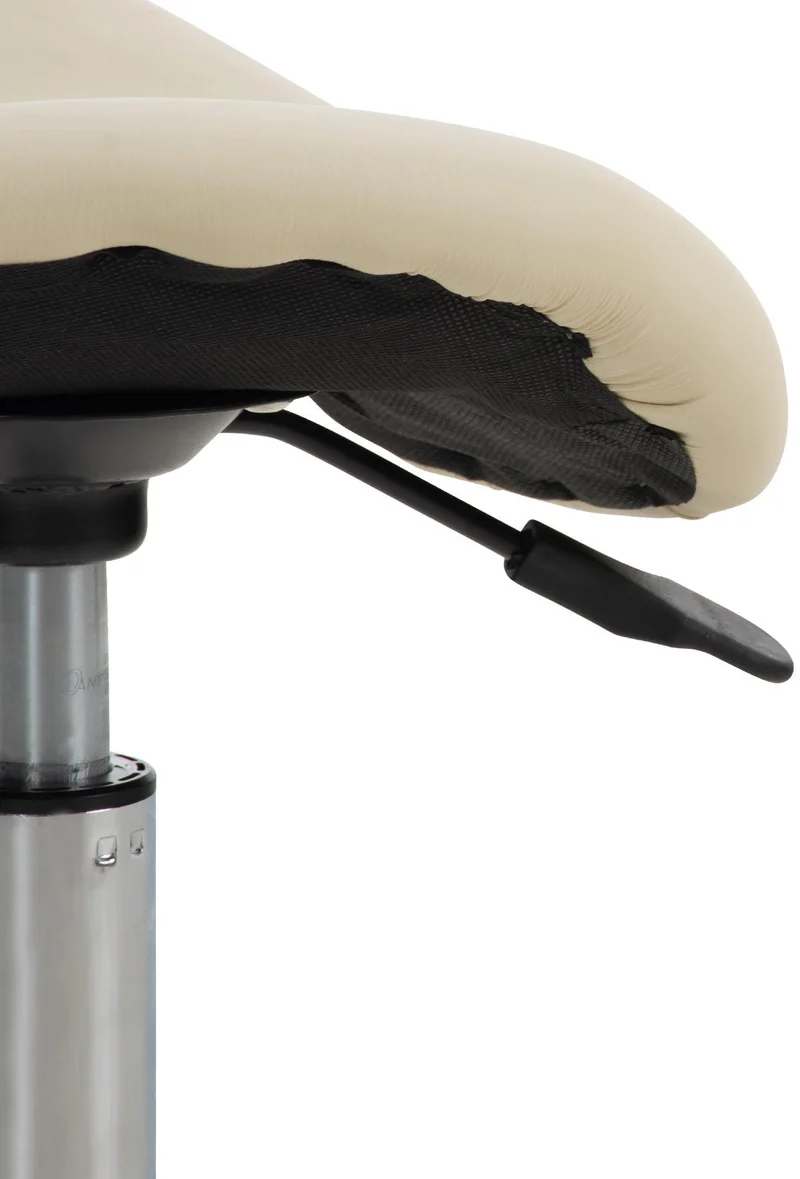 Lot de 2 tabourets de travail cabinets médicaux les salons de beauté en métal chromé assise en PVC crème 10_0007008