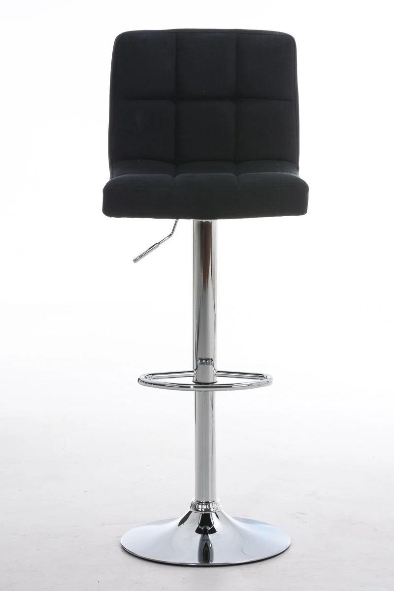 Tabouret de bar x1 avec repose-pieds hauteur réglable design moderne en tissu noir 10_0000055