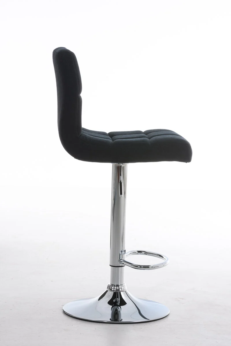 Tabouret de bar x1 avec repose-pieds hauteur réglable design moderne en tissu noir 10_0000055