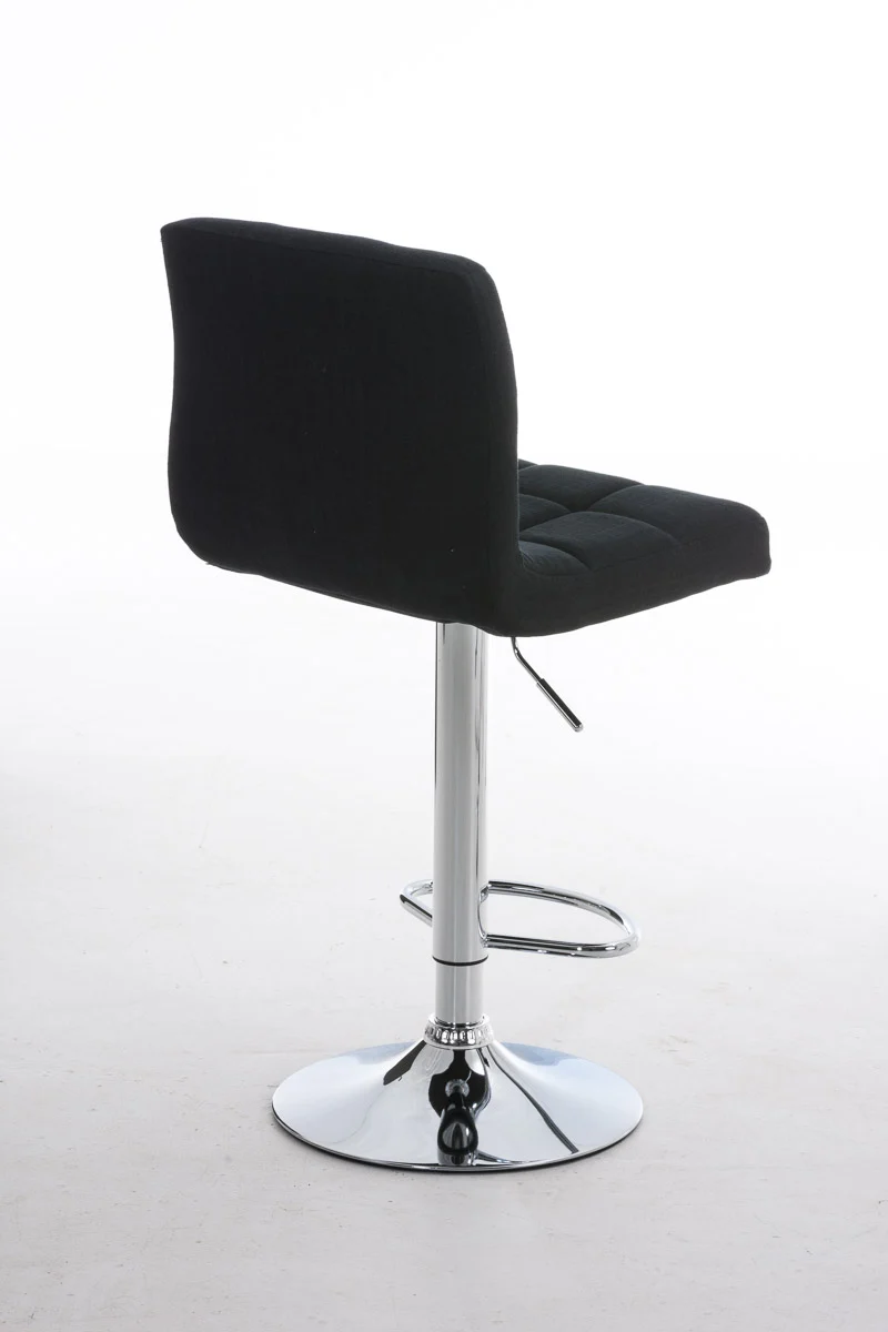 Tabouret de bar x1 avec repose-pieds hauteur réglable design moderne en tissu noir 10_0000055