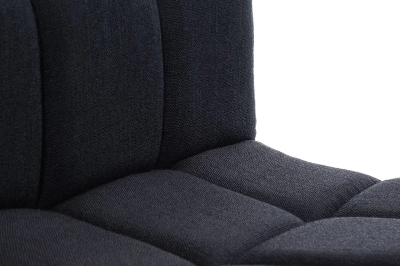 Tabouret de bar x1 avec repose-pieds hauteur réglable design moderne en tissu noir 10_0000055